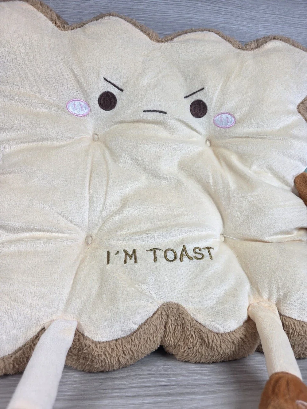 Kawaii Anthropomorphic Toast Plush Pillow Kitchen Chair Cushion 17